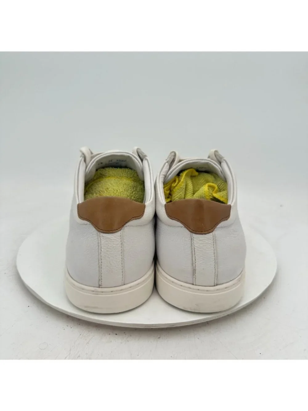 Allen Edmonds Courtside Men 13 3E White Leather Brown Accent Sneakers